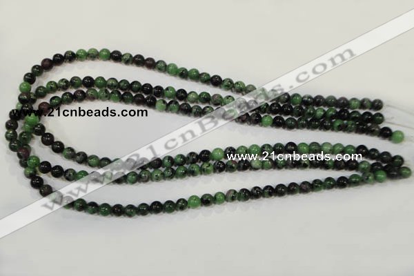 CRZ451 15.5 inches 6mm round ruby zoisite gemstone beads