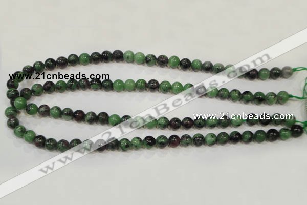 CRZ452 15.5 inches 8mm round ruby zoisite gemstone beads