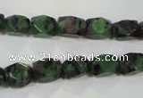 CRZ465 15.5 inches 7*10mm faceted nuggets ruby zoisite gemstone beads