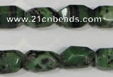 CRZ466 15.5 inches 12*18mm faceted nuggets ruby zoisite gemstone beads