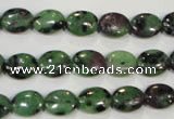 CRZ479 15.5 inches 8*10mm oval ruby zoisite gemstone beads