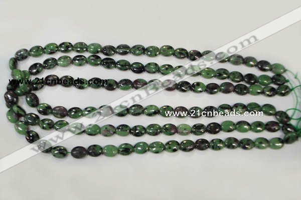 CRZ479 15.5 inches 8*10mm oval ruby zoisite gemstone beads