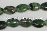 CRZ480 15.5 inches 10*14mm oval ruby zoisite gemstone beads