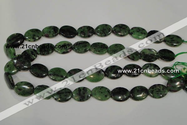 CRZ483 15.5 inches 15*20mm oval ruby zoisite gemstone beads