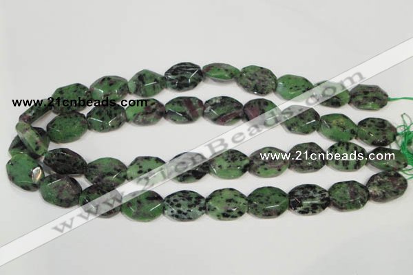 CRZ497 15.5 inches 15*20mm octagonal ruby zoisite gemstone beads