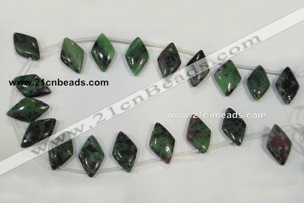 CRZ499 Top-drilled 14*24mm diamond ruby zoisite gemstone beads