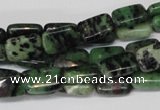 CRZ50 15.5 inches 8*12mm rectangle ruby zoisite gemstone beads