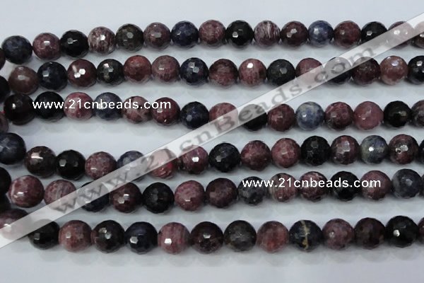 CRZ513 15.5 inches 10mm faceted round natural ruby sapphire beads