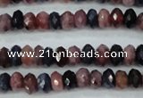 CRZ521 15.5 inches 3*4mm faceted rondelle natural ruby sapphire beads