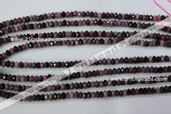 CRZ521 15.5 inches 3*4mm faceted rondelle natural ruby sapphire beads