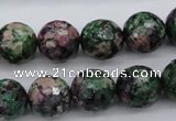 CRZ552 15.5 inches 13mm faceted round Chinese ruby zoisite beads