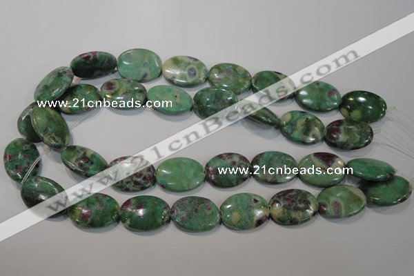 CRZ617 15.5 inches 18*25mm oval New ruby zoisite gemstone beads