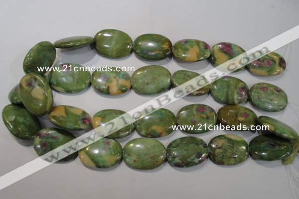 CRZ618 15.5 inches 22*30mm oval New ruby zoisite gemstone beads