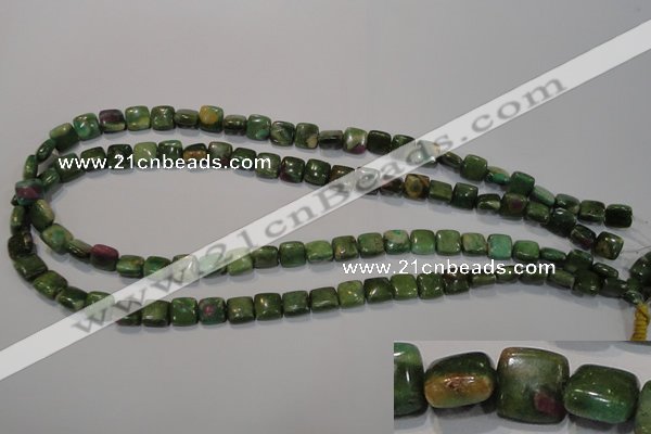 CRZ630 15.5 inches 8*8mm square New ruby zoisite gemstone beads