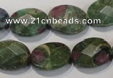 CRZ643 15.5 inches 13*18mm facetec oval New ruby zoisite gemstone beads