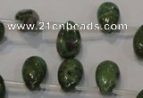 CRZ649 Top-drilled 9*14mm flat teardrop New ruby zoisite gemstone beads