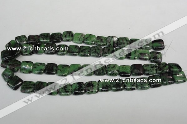 CRZ65 15.5 inches 14*14mm square ruby zoisite gemstone beads