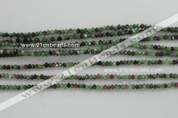 CRZ700 15 inches 2*3mm faceted rondelle ruby zoisite gemstone beads