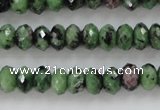 CRZ702 15 inches 5*8mm faceted rondelle ruby zoisite gemstone beads