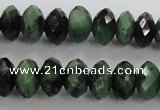 CRZ703 15 inches 6*10mm faceted rondelle ruby zoisite gemstone beads