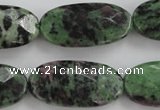 CRZ711 15 inches 15*30mm faceted oval ruby zoisite gemstone beads