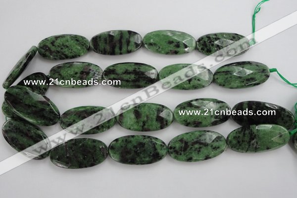 CRZ715 15 inches 20*40mm faceted oval ruby zoisite gemstone beads