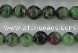 CRZ721 15.5 inches 6mm round ruby zoisite gemstone beads