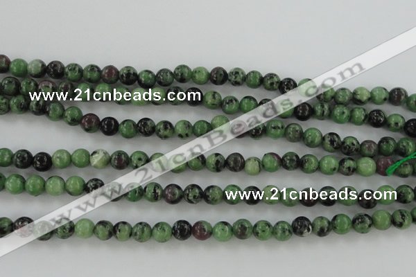 CRZ721 15.5 inches 6mm round ruby zoisite gemstone beads