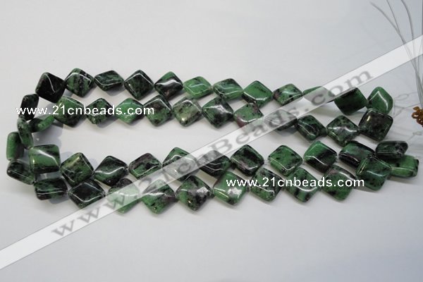 CRZ73 15.5 inches 14*14mm diamond ruby zoisite gemstone beads