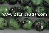 CRZ730 15.5 inches 6mm faceted round ruby zoisite gemstone beads