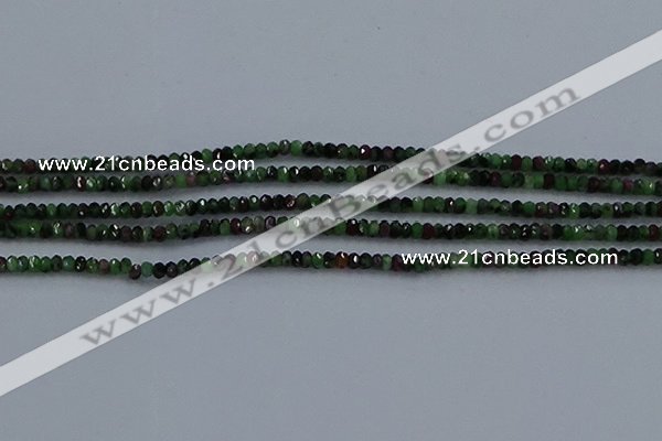 CRZ750 15.5 inches 2*2.5mm faceted rondelle ruby zoisite beads