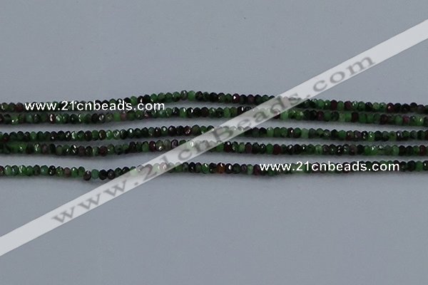 CRZ750 15.5 inches 2*2.5mm faceted rondelle ruby zoisite beads