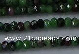 CRZ751 15.5 inches 2.5*4mm faceted rondelle ruby zoisite beads