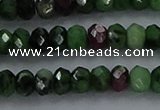 CRZ752 15.5 inches 3*5mm faceted rondelle ruby zoisite beads