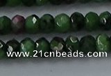 CRZ753 15.5 inches 4*6mm faceted rondelle ruby zoisite beads