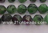 CRZ762 15.5 inches 8mm faceted nuggets ruby zoisite gemstone beads