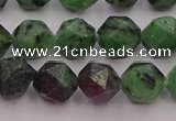 CRZ763 15.5 inches 10mm faceted nuggets ruby zoisite gemstone beads