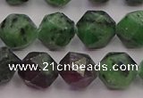 CRZ764 15.5 inches 12mm faceted nuggets ruby zoisite gemstone beads