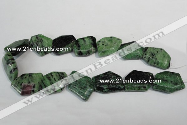 CRZ78 15.5 inches 22*30mm freeform ruby zoisite gemstone beads