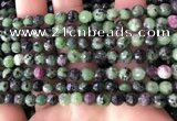 CRZ781 15.5 inches 6mm faceted round ruby zoisite beads wholesale