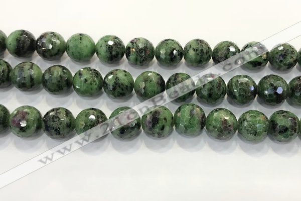 CRZ790 15.5 inches 16mm faceted round ruby zoisite gemstone beads