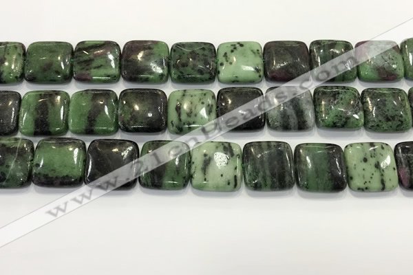 CRZ792 15.5 inches 20*20mm square ruby zoisite gemstone beads