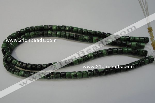 CRZ82 15.5 inches 7*8mm tyre ruby zoisite gemstone beads