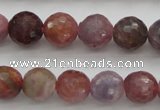CRZ851 15.5 inches 7mm faceted round natural ruby gemstone beads