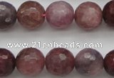 CRZ853 15.5 inches 9mm faceted round natural ruby gemstone beads