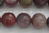 CRZ855 15.5 inches 11mm faceted round natural ruby gemstone beads