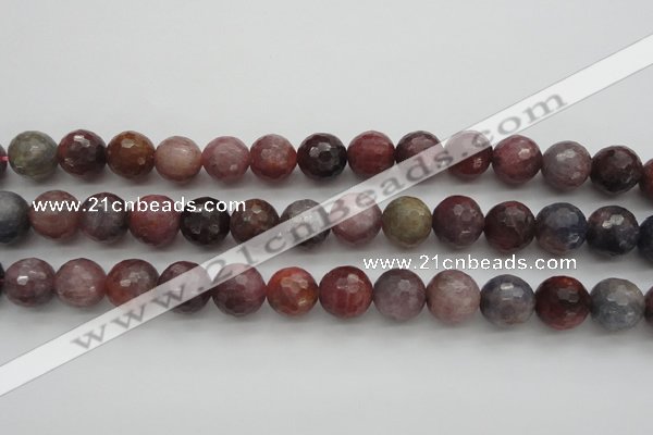 CRZ855 15.5 inches 11mm faceted round natural ruby gemstone beads