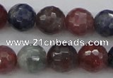 CRZ882 15.5 inches 8mm faceted round natural ruby sapphire beads