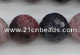 CRZ884 15.5 inches 12mm faceted round natural ruby sapphire beads