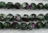 CRZ902 15.5 inches 8mm faceted nuggets Chinese ruby zoisite beads